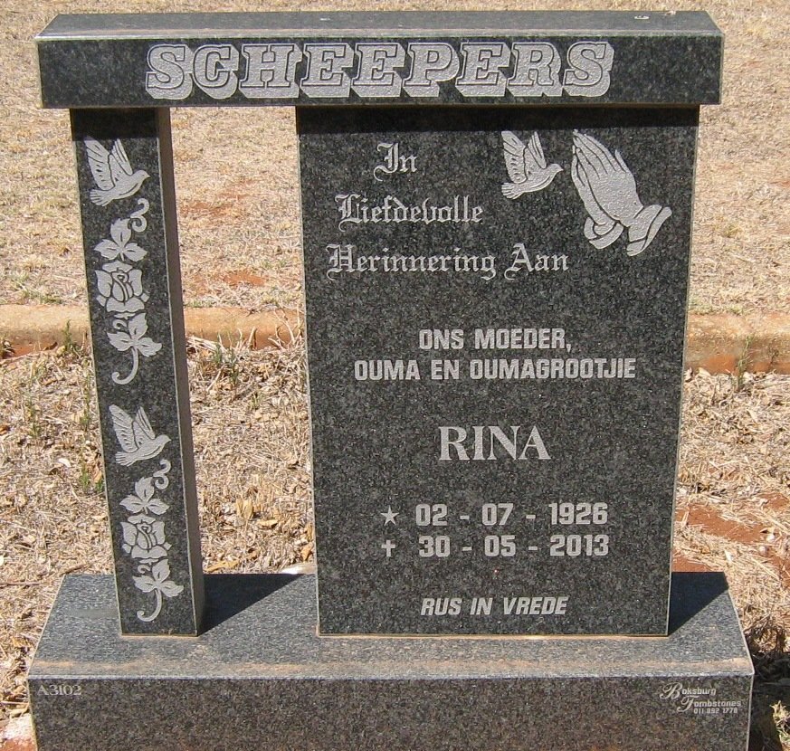 SCHEEPERS Rina 1926-2013
