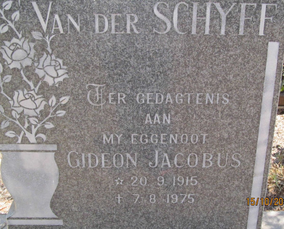 SCHYFF Gideon Jacobus, van der 1915-1975