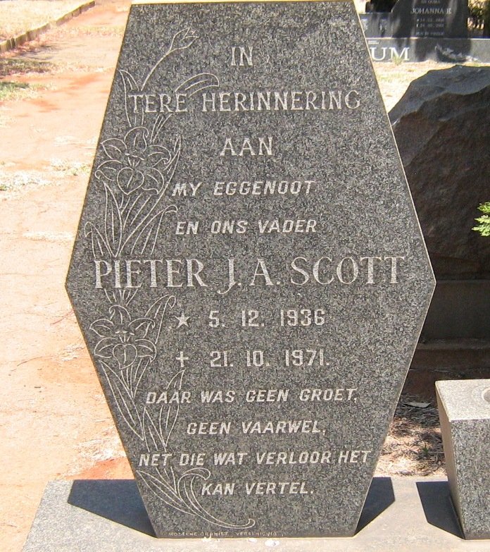 SCOTT Pieter J. A. 1936-1971