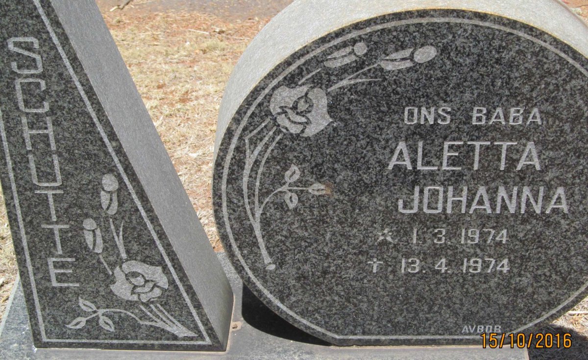 SCHUTTE Aletta Johanna 1974-1974