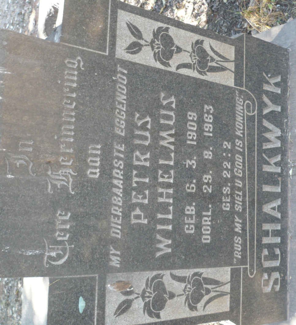 SCHALKWYK Petrus Wilhelmus 1909-1963