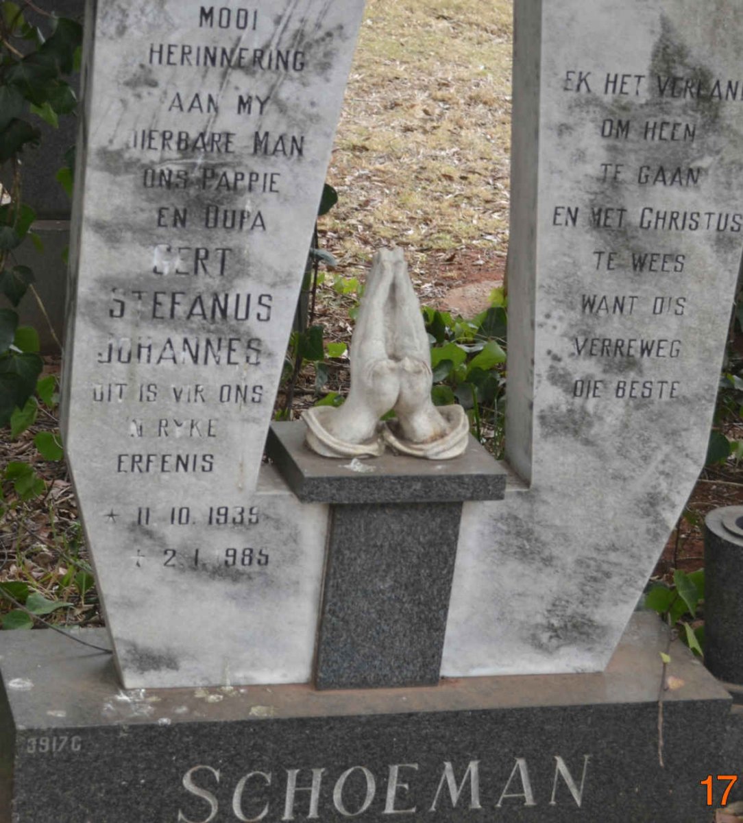 SCHOEMAN Gert Stephanus Johannes 1939-1985