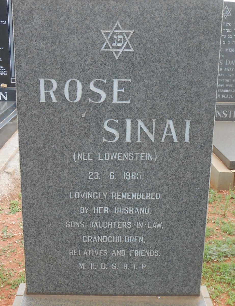 SINAI Rose nee LOWENSTEIN -1965