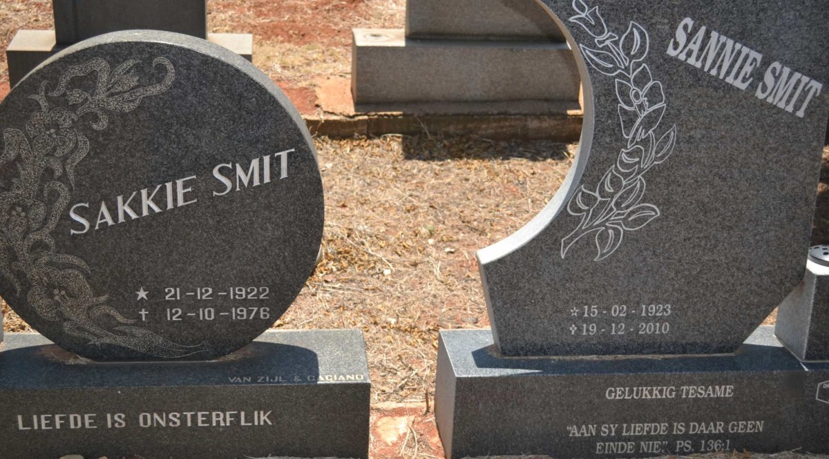SMIT Sakkie 1922-1976 &amp; Sannie 1923-2010