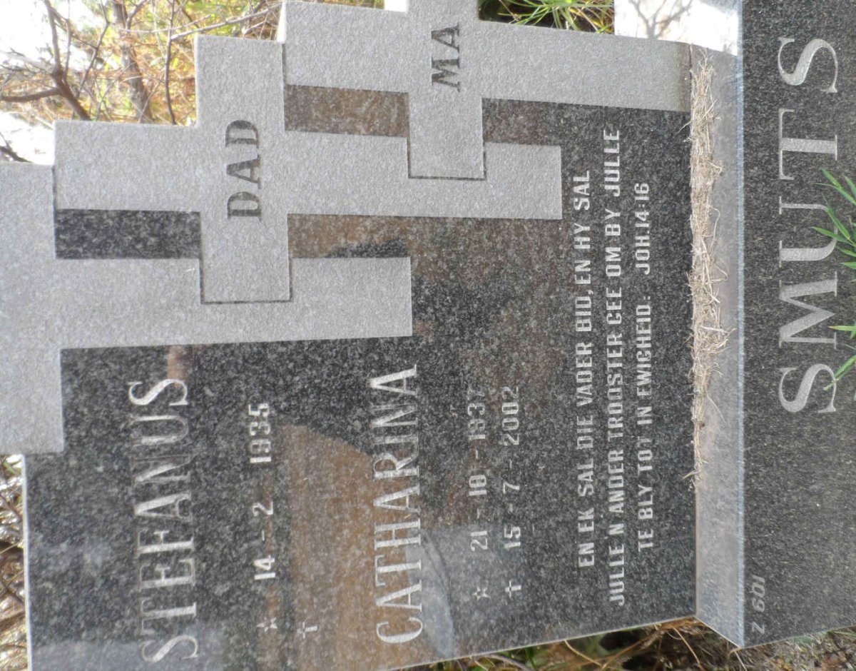 SMUTS Stefanus 1935- &amp; Catharina 1937-2002