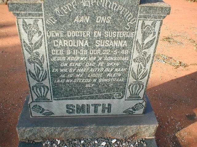 SMITH Carolina Susanna 1938-1948