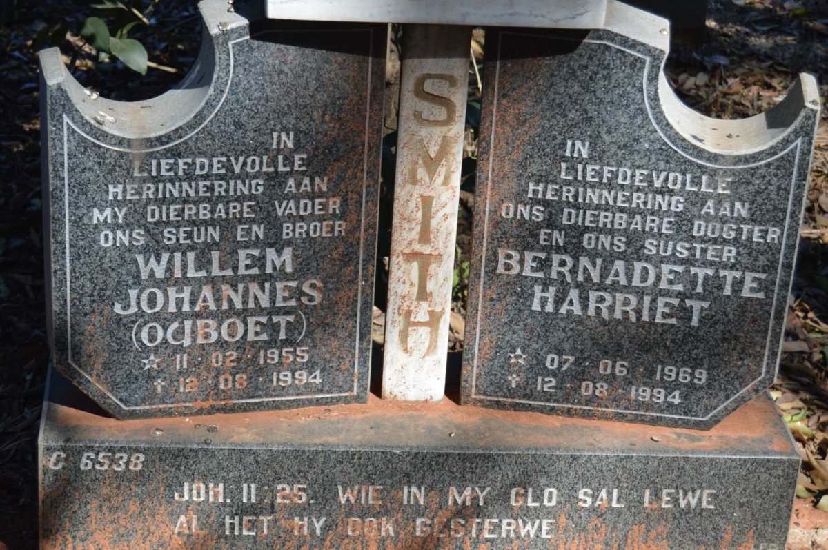 SMITH Willem Johannes 1955-1994 :: SMITH Bernadette Harriet 1969-1994