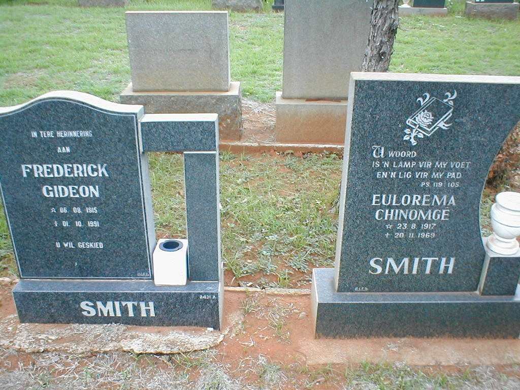 SMITH Frederick Gideon  1915-1991 &amp; Eulorema Chinomge 1917-1969
