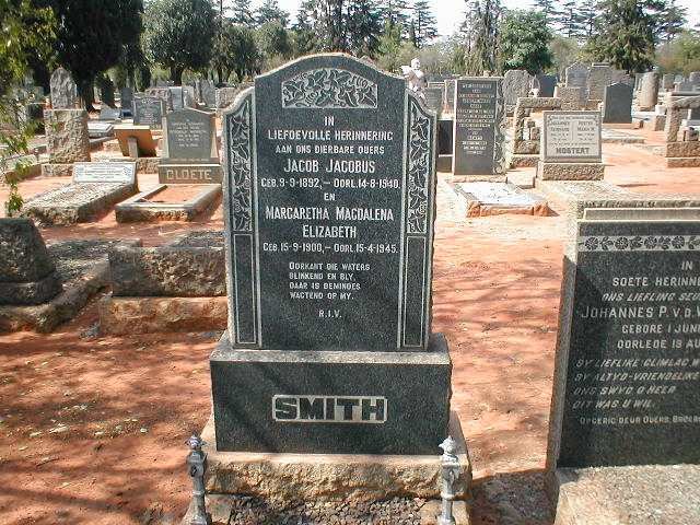 SMITH Jacob Jacobus 1892-1940 &amp; Margaretha Magdalena Elizabeth 1900-1945