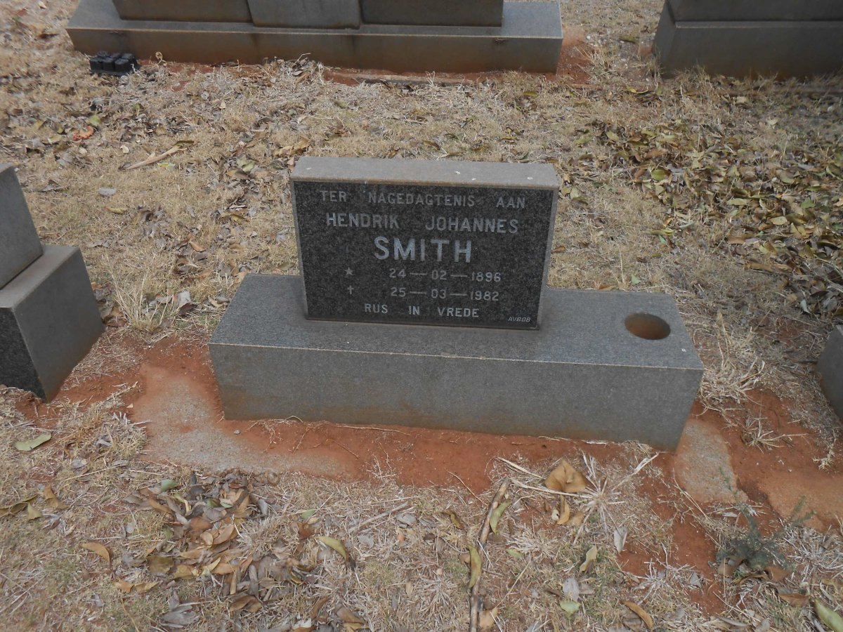 SMITH Hendrik Johannes 1896-1982