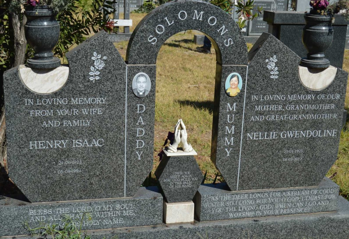 SOLOMONS Henry Isaac 1923-1994 &amp; Nellie Gwendoline 1925-2012