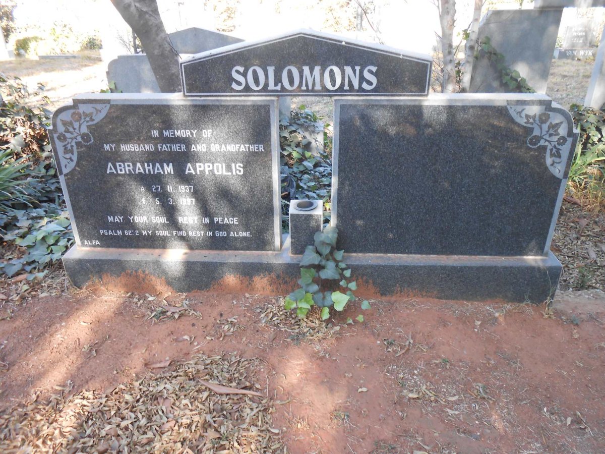 SOLOMONS Abraham Appolis 1937-1997