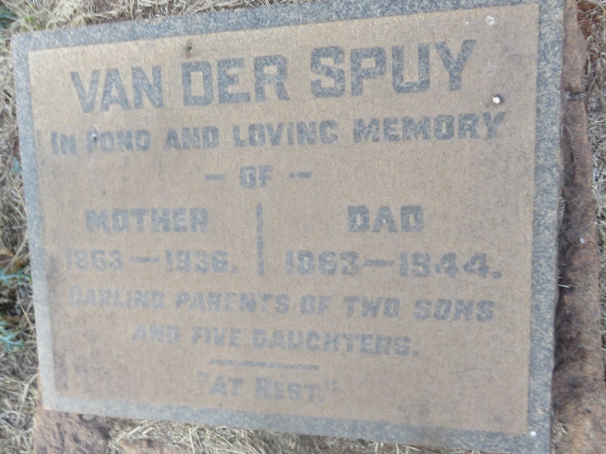 SPUY ?, van der 1863-1944 &amp; ? 1863-1938