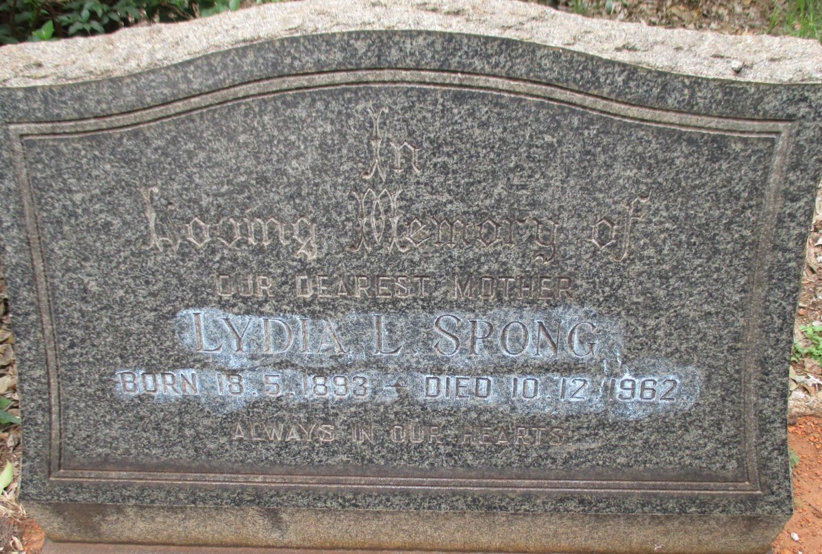 SPONG Lydia L. 1893-1962