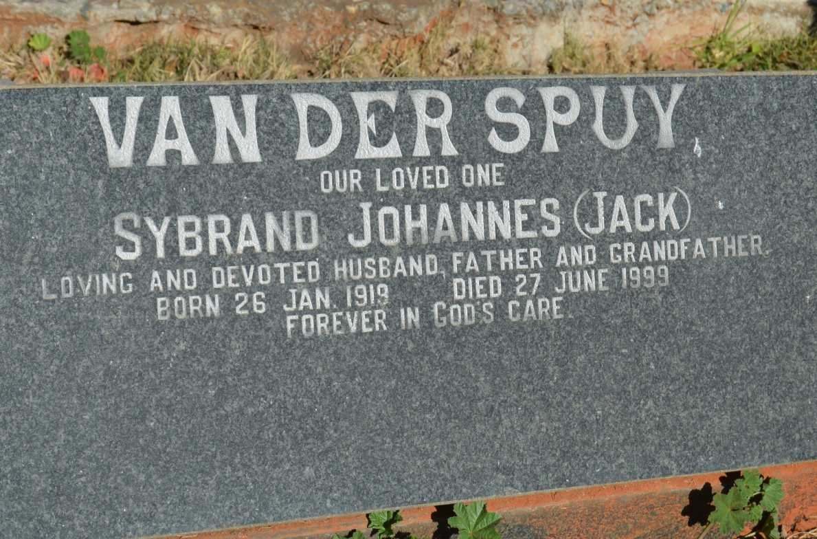 SPUY Sybrand Johannes, van der 1919-1999