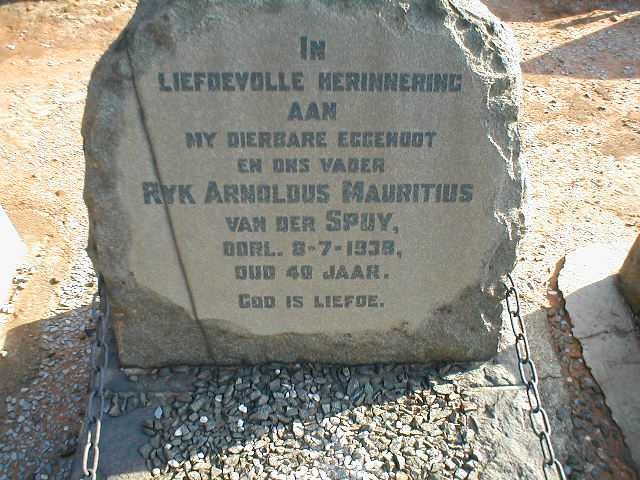 SPUY Ryk Arnoldus Mauritius, van der -1938