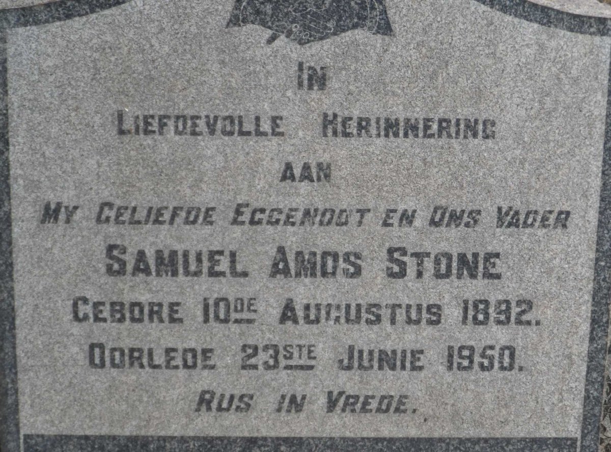 STONE Samuel Amos 1892-1950