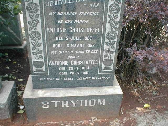 STRYDOM Antonie Christoffel 1927-1962 :: STRYDOM Anthonie Christoffel 1961-1981