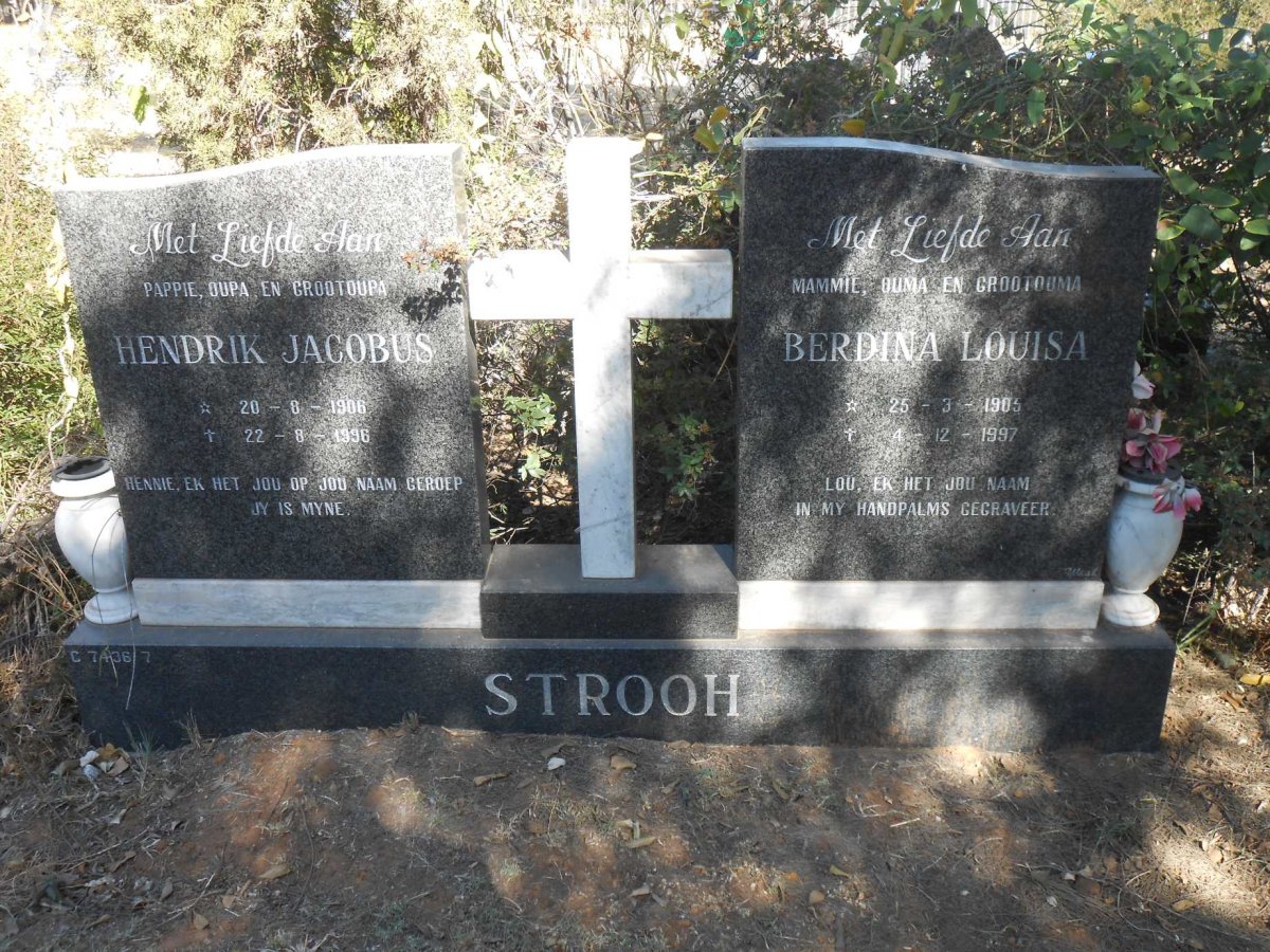 STROOH Hendrik Jacobus 1906-1996 &amp; Berdina Louisa 1905-1997