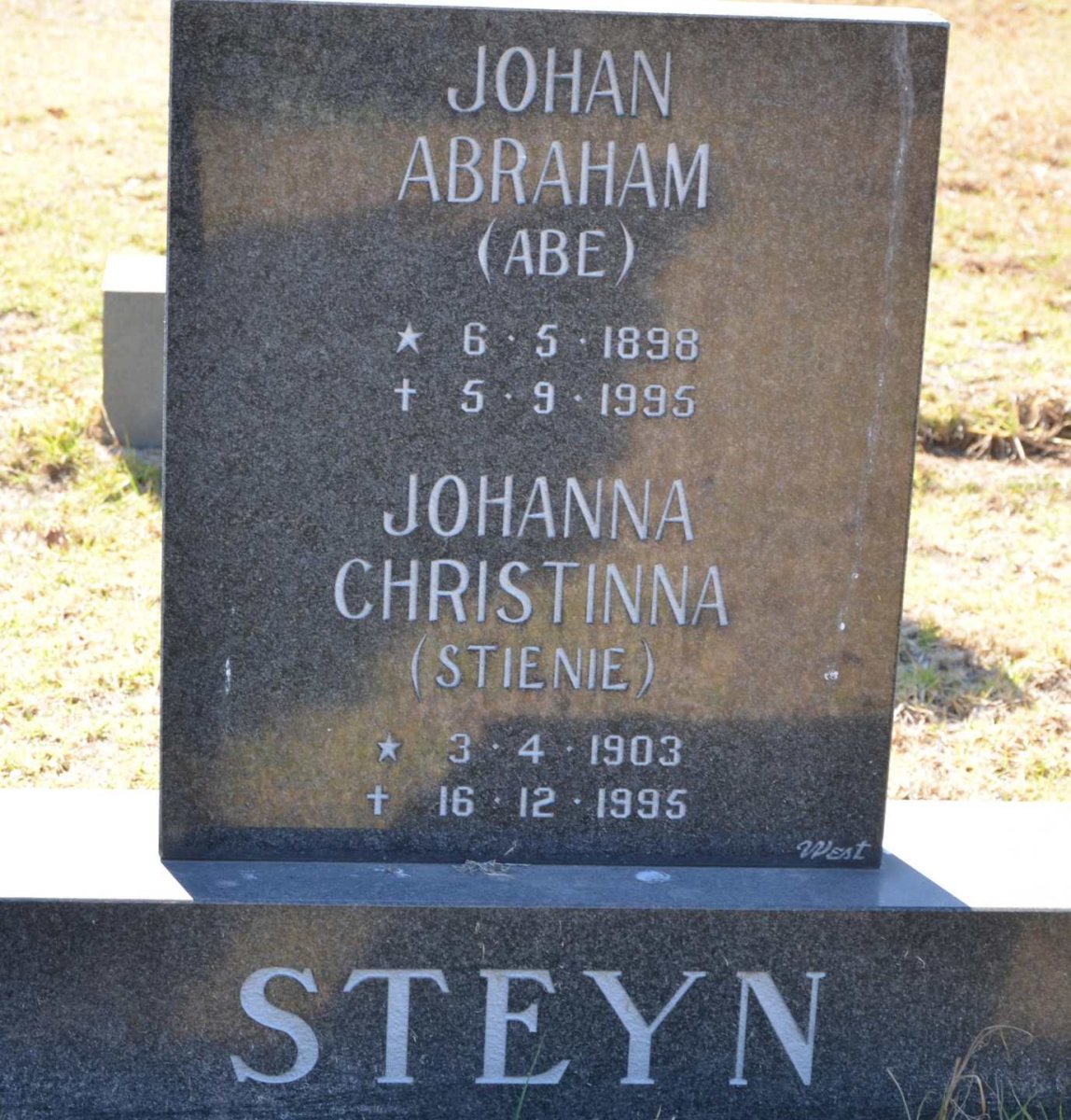 STEYN Johan Abraham 1898-1995 &amp; Johanna Christinna 1903-1995