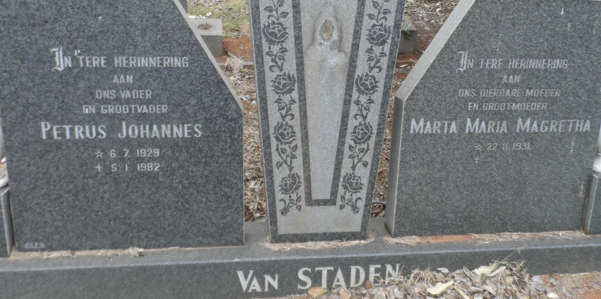 STADEN Petrus Johannes, van 1929-1982 &amp; Marta Maria Magretha 1931-