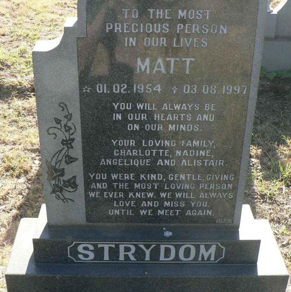 STRYDOM Matt 1954-1997