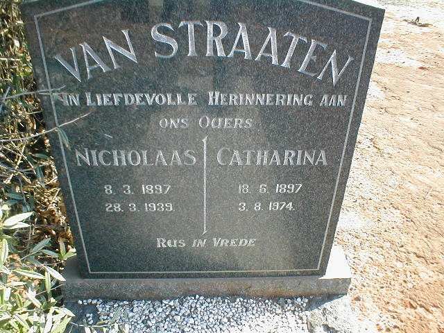 STRAATEN Nicholaas, van 1897-1939 &amp; Catharina 1897-1974