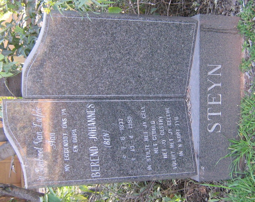 STEYN Berend Johannes 1937-1999