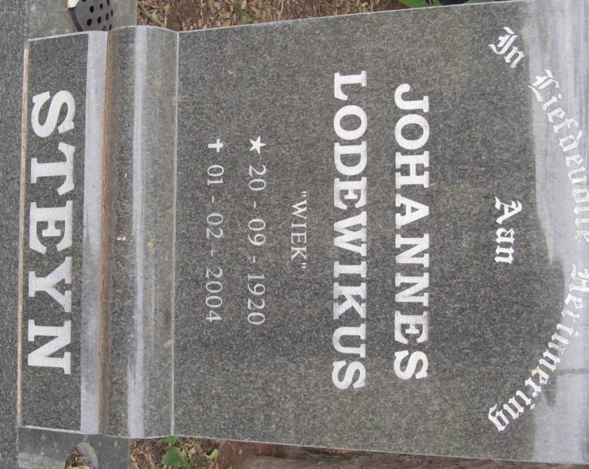 STEYN Johannes Lodewikus 1920-2004