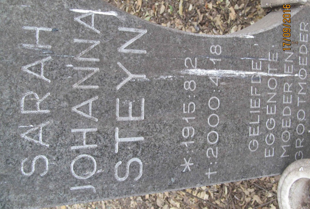 STEYN Sarah Johanna 1915-2000