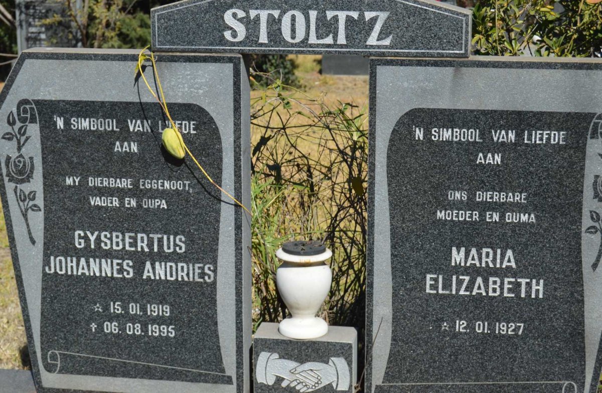 STOLTZ Gysbertus Johannes Andries 1919-1995 &amp; Maria Elizabeth 1927-