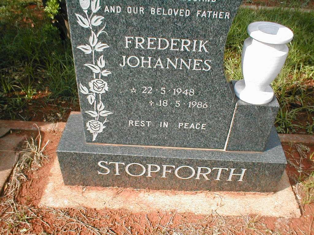 STOPFORTH Frederik Johannes 1948-1986