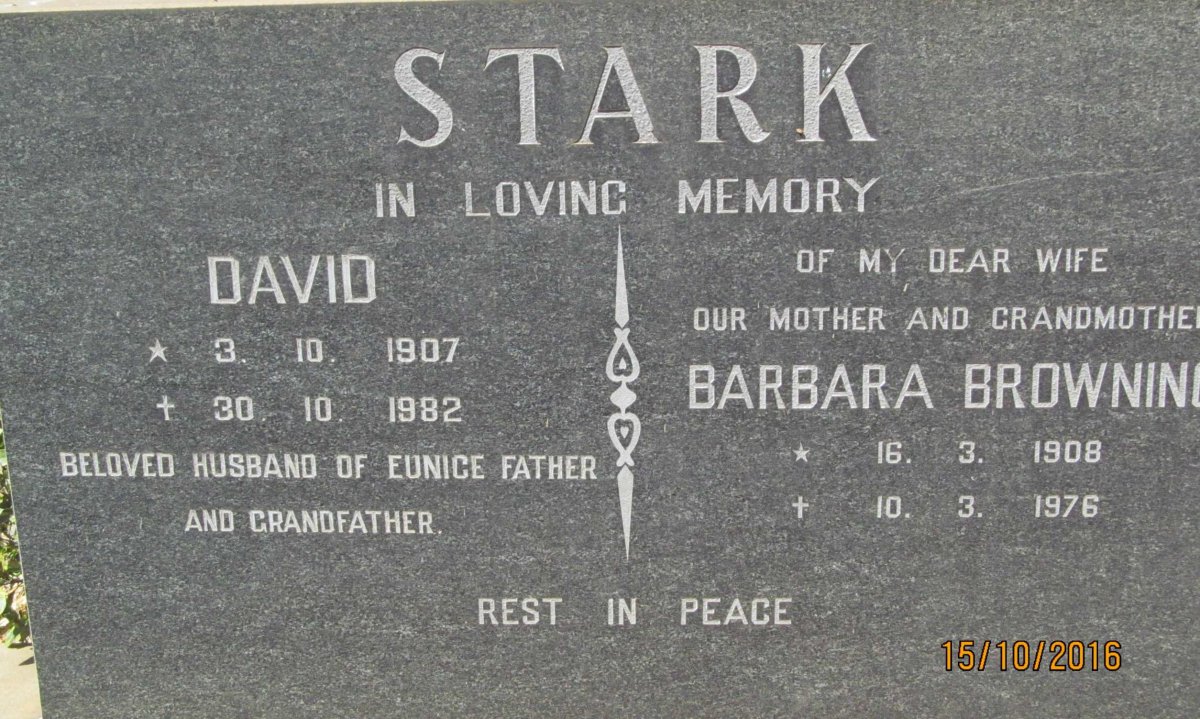 STARK David 1907-1982 &amp; Barbara Browning 1908-1976