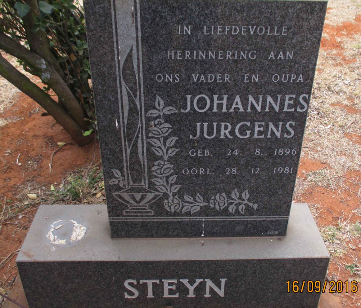 STEYN Johannes Jurgens 1896-1981
