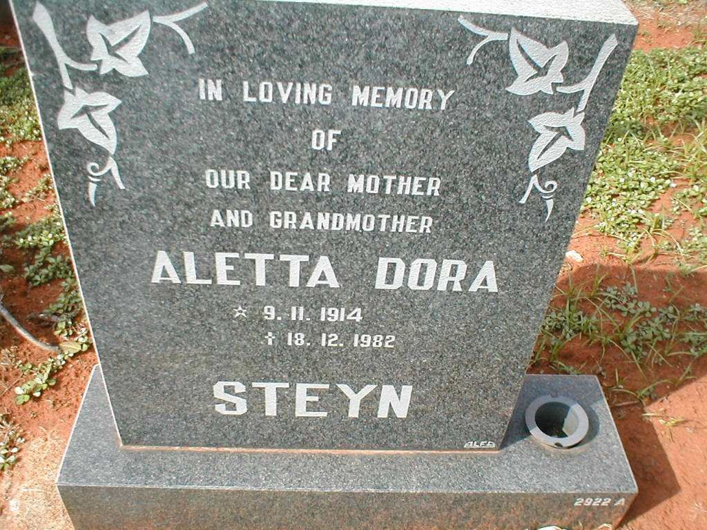 STEYN Aletta Dora 1914-1982