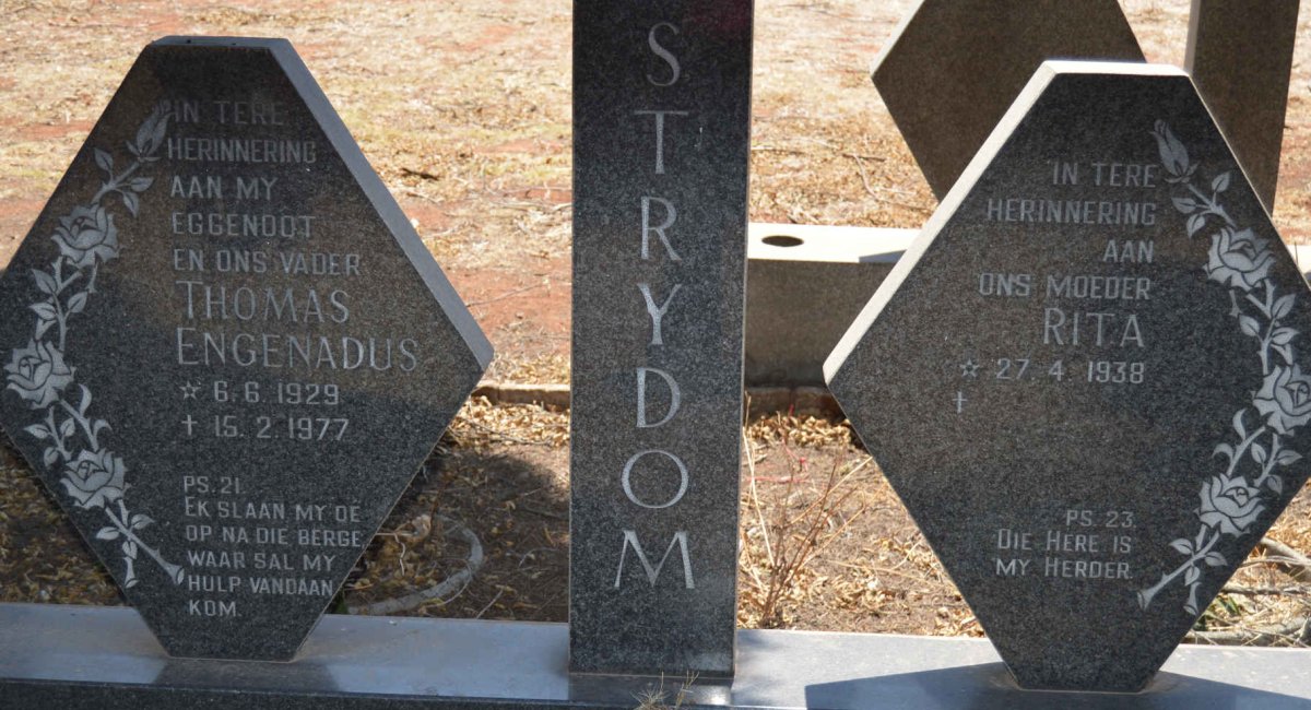 STRYDOM Thomas Engenadus 1929-1977 &amp; Rita 1938-