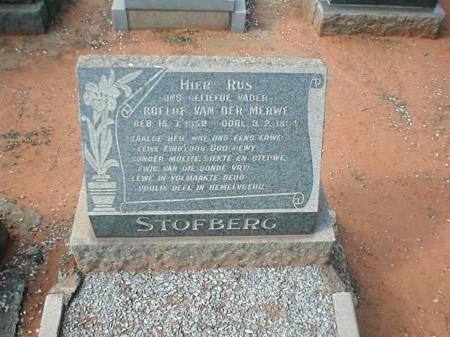 STOFBERG Roelof Van Der Merwe 1852-1934