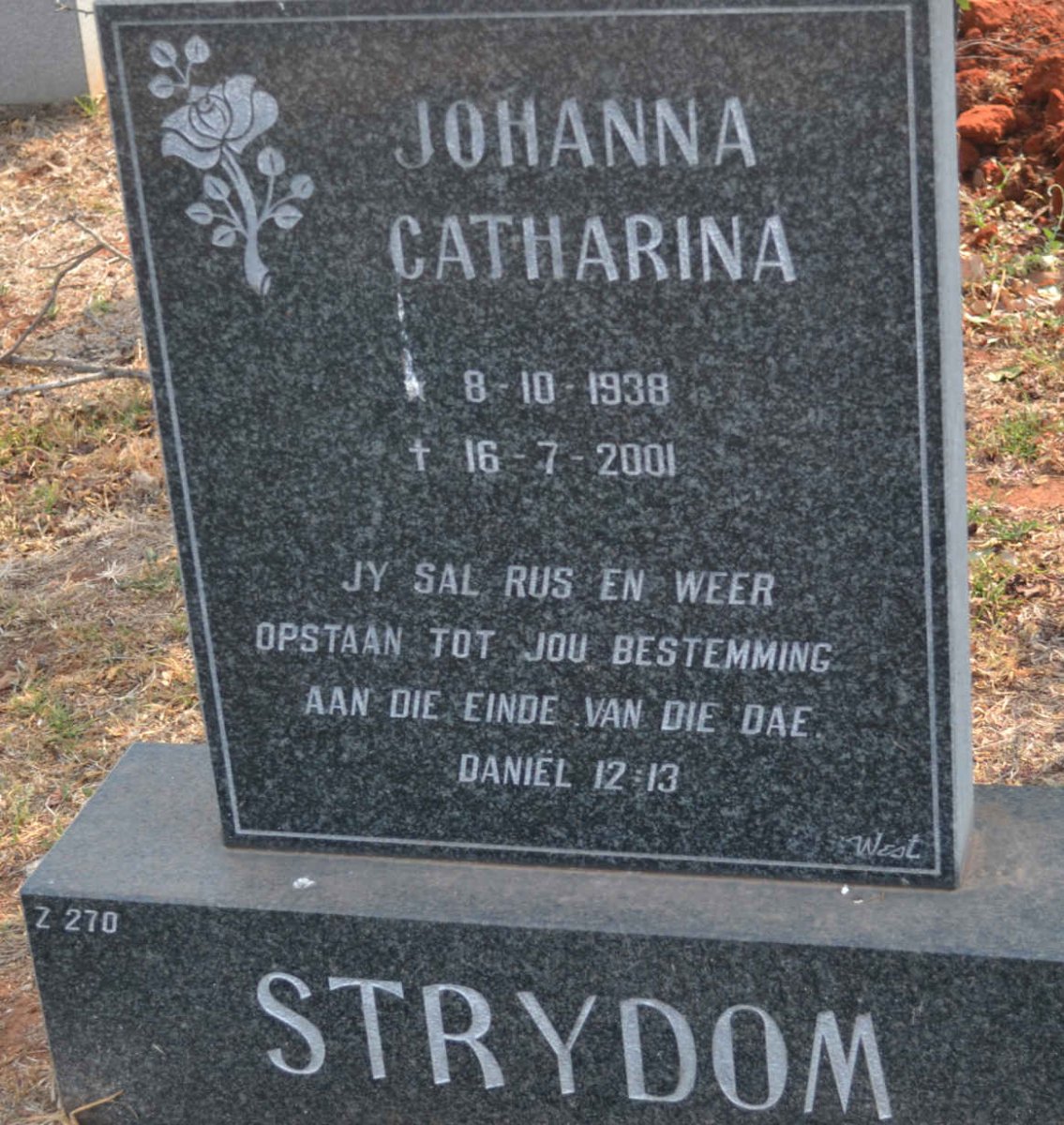 STRYDOM Johanna Catharina 1938-2001