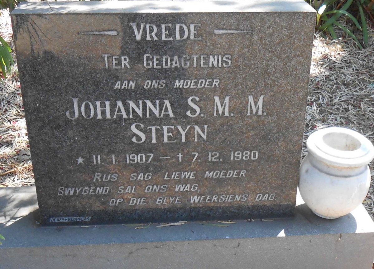 STEYN Johanna S.M.M. 1907-1980