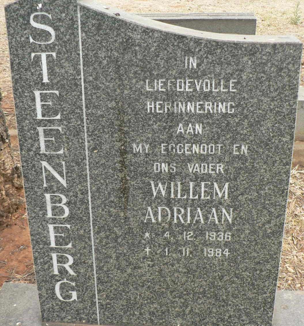 STEENBERG Willem Adriaan 1936-1984