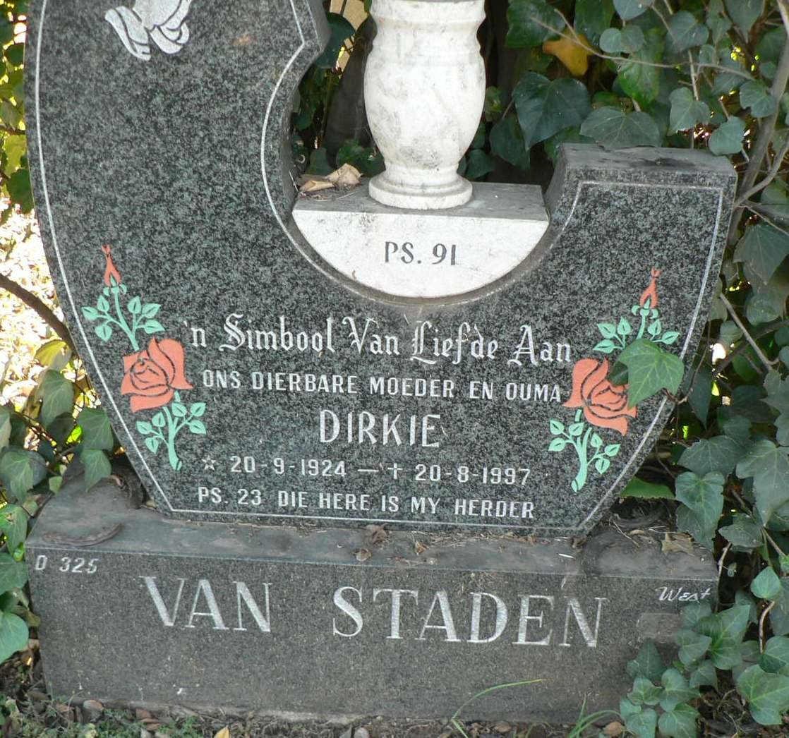STADEN Dirkie, van 1924-1997