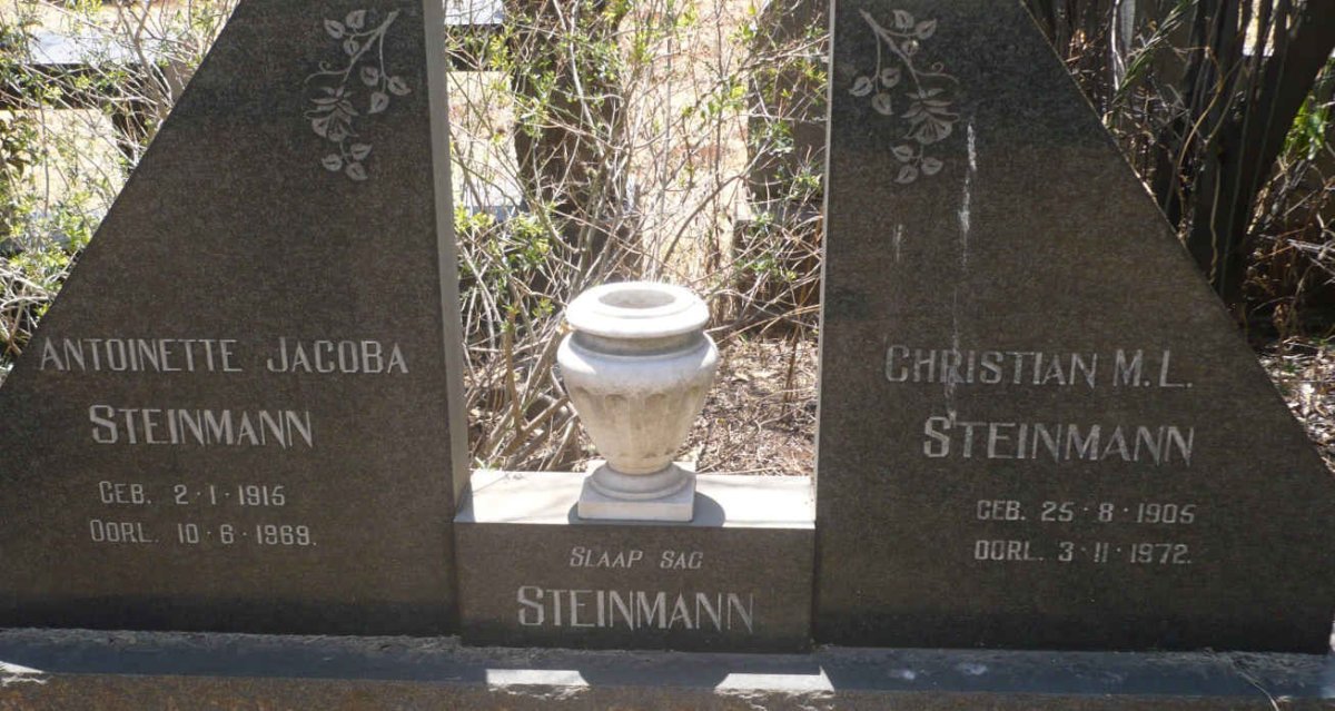 STEINMANN Christian M.L. 1905-1972 &amp; Antoinette Jacoba 1915-1969