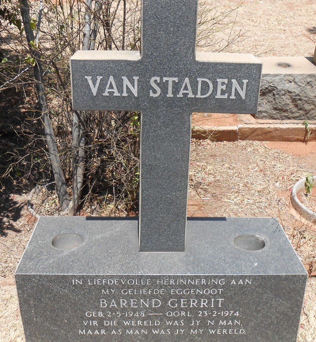 STADEN Barend Gerrit, van 1948-1974