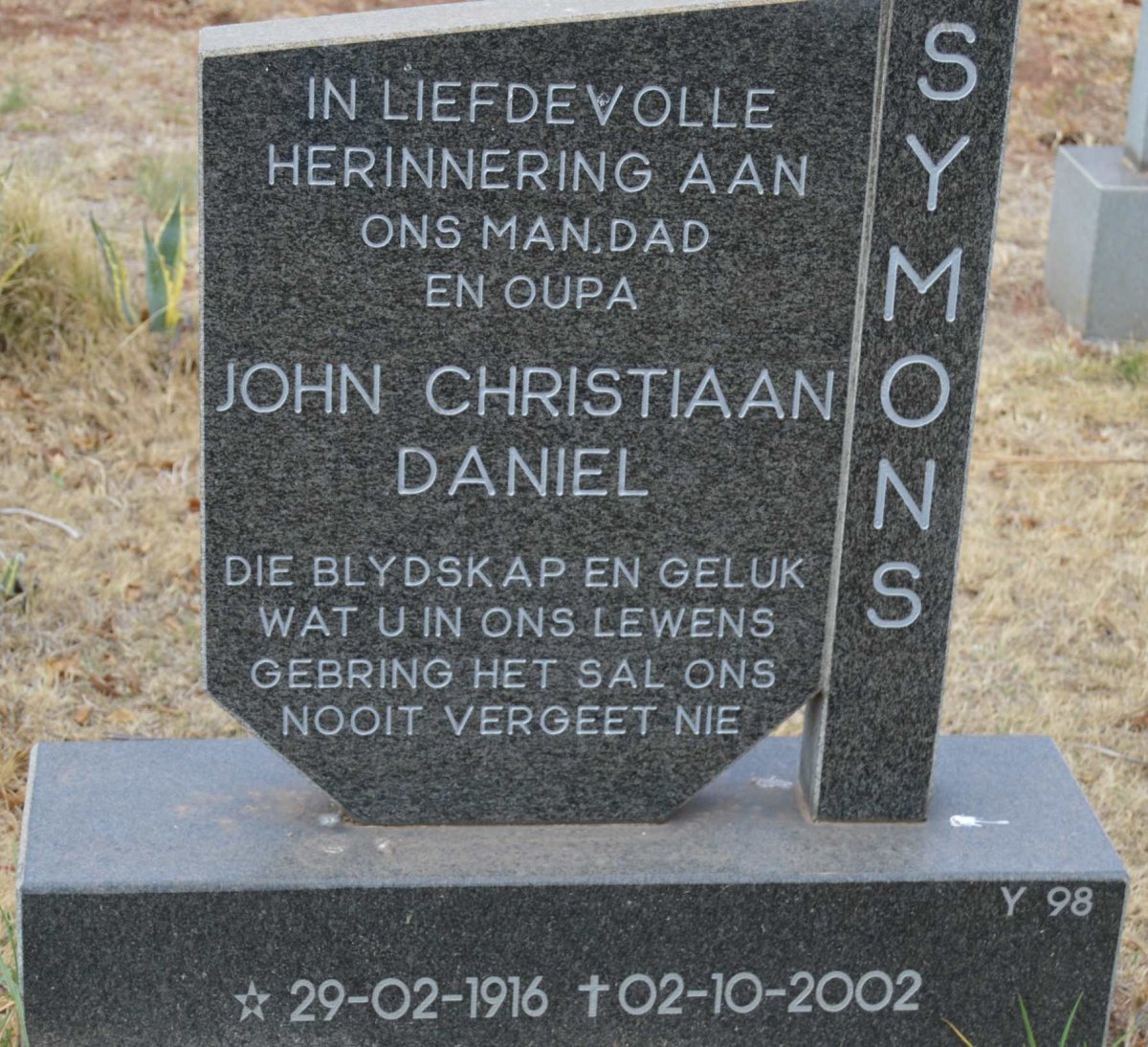 SYMONS John Christiaan Daniel 1916-2002