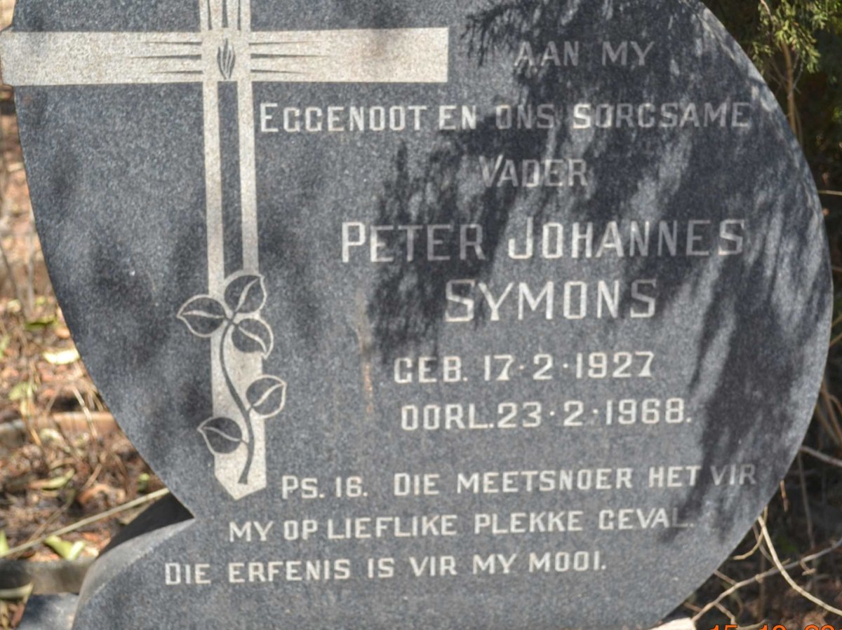 SYMONS Peter Johannes 1927-1968