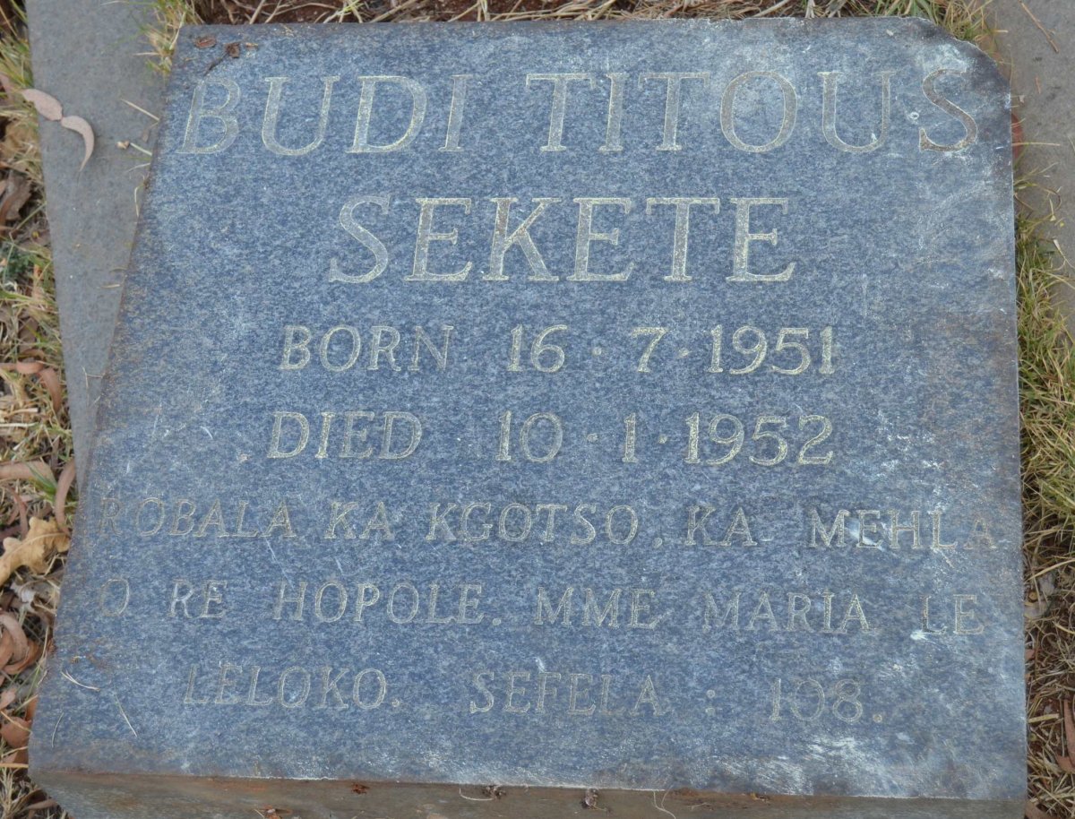 SEKETE Budi Titous 1951-1952