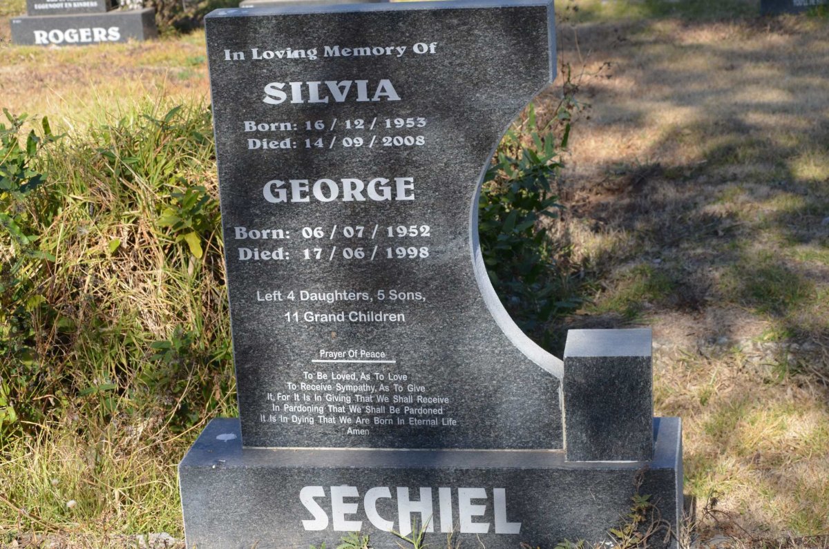 SECHIEL George 1952-1998 &amp; Silvia 1953-2008