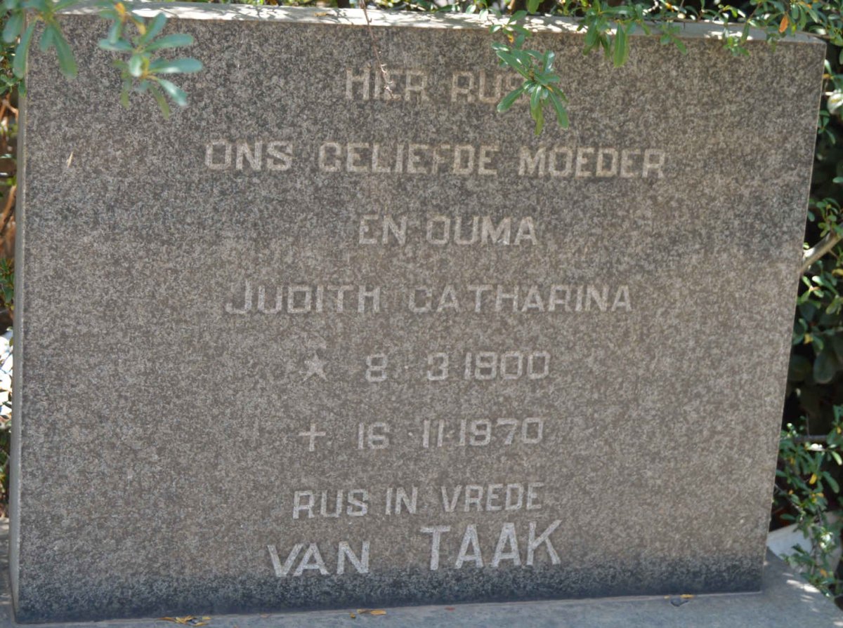 TAAK Judith Catharina, van 1900-1970