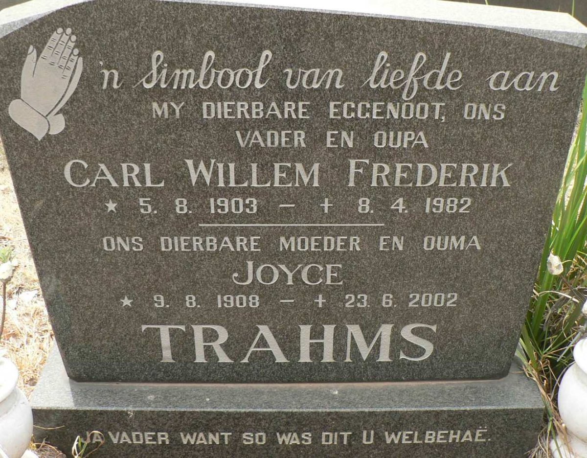 TRAHMS Carl Willem Frederik 1903-1982 &amp; Joyce 1908-2002