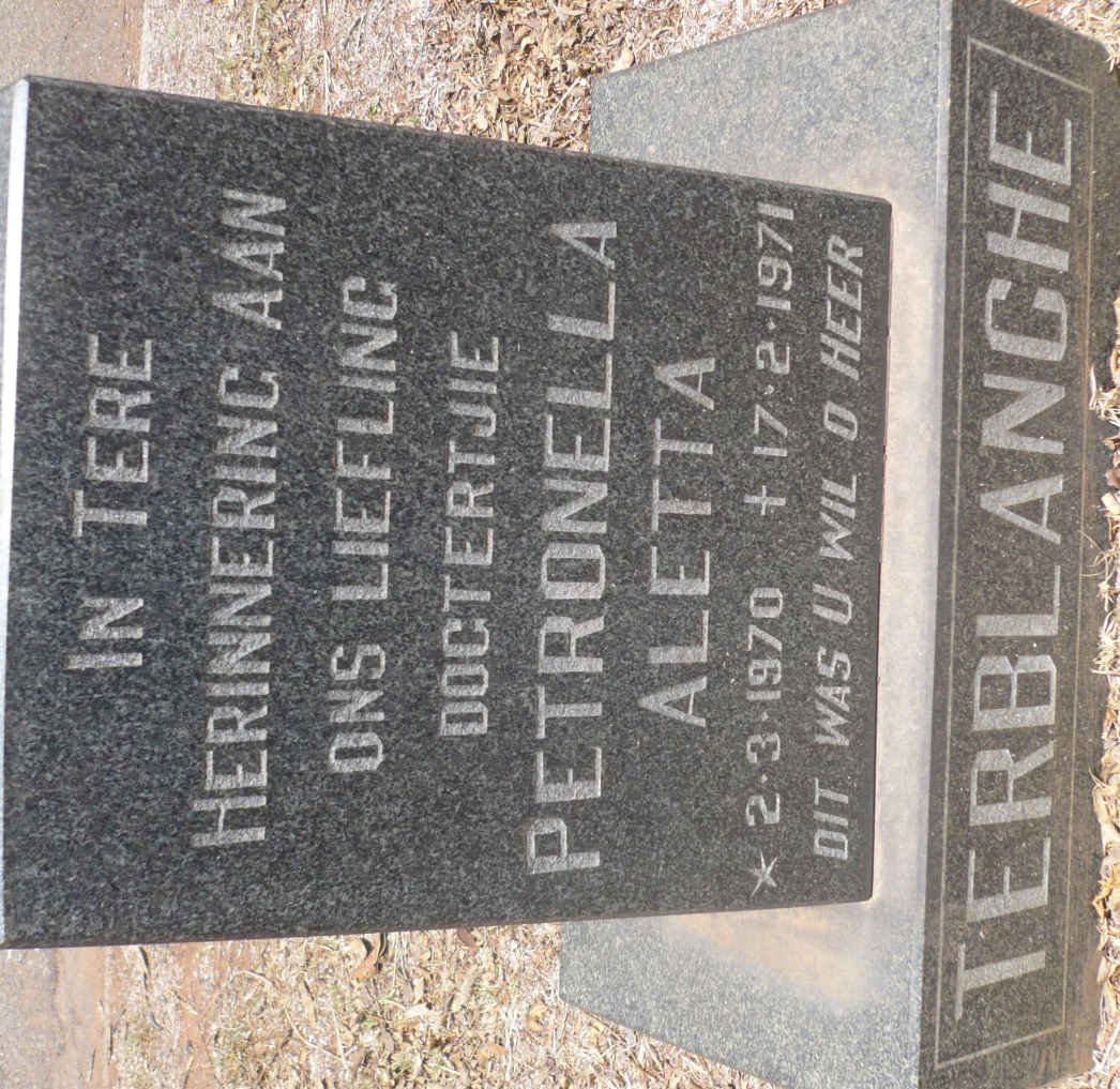 TERBLANCHE Petronella Aletta 1970-1971